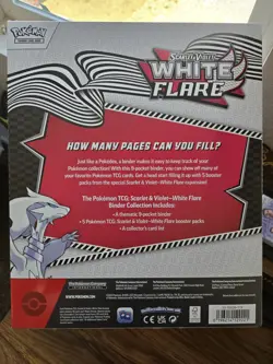 Pokemon Scarlet & Violet White Flare Binder Reshiram w/ 5 Booster Packs & Card - Image 2