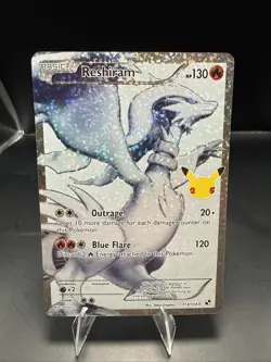 Pokemon Reshiram Full Art Holo Card 113/114 Celebrations Classic Collection A - Image 1
