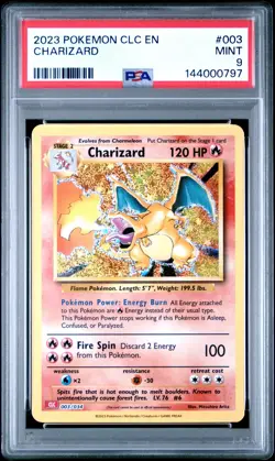 PSA 9 MINT Charizard 003/034 Trading Card Game Classic Holo - Image 1