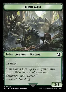 Dinosaur Token Light Play, English Magic the Gathering MTG Jurassic World Collec - Image 1