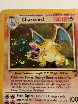 Pokemon Base Set 2 Holofoil Card - Charizard 4/130 Heavily Played Swirl - Image 3