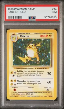 1999 POKEMON GAME Raichu HOLO PSA 7 NM #14 ~~NoALEx6993 - Image 1