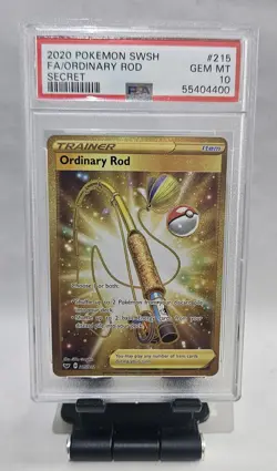 2020 POKEMON SWSH ORDINARY ROD SECRET FULL ART #215 PSA 10 GEM MINT - Image 1