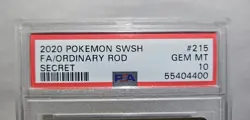 2020 POKEMON SWSH ORDINARY ROD SECRET FULL ART #215 PSA 10 GEM MINT - Image 3
