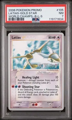 Latias Gold Star 105/107 Pokemon TCG World Championship 2006 PSA 7 NM - Image 1
