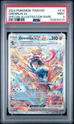 2024 Pokemon TWM EN Greninja EX Special Illustration Rare #214 PSA 9 Mint - Image 1