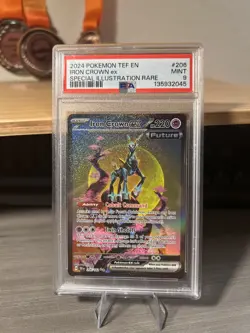 2024 POKEMON TEMPORAL FORCES SPECIAL ILLUSTRATION RARE #206 IRON CROWN EX PSA 9 - Image 1