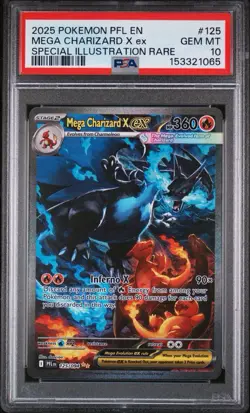 Pokemon Mega Charizard X Ex #125 SIR Phantasmal Flames PSA 10 GEM MINT - Image 1