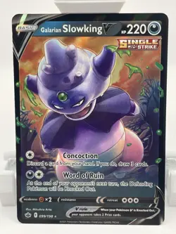 Pokemon Galarian Slowking V Ultra Rare 099/198 Chilling Reign Single Strike Hol… - Image 1