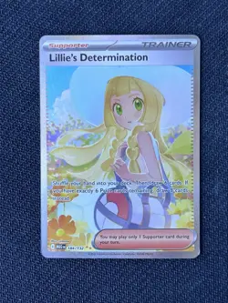 Lillie's Determination NM LP Mega Evolution SIR 184 Trainer Supporter Pokemon - Image 2