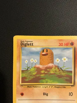 1999 Pokemon Base Set Diglett 47/102 Error Misprint Sideways Fighting Energy LP - Image 2