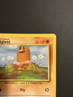 1999 Pokemon Base Set Diglett 47/102 Error Misprint Sideways Fighting Energy LP - Image 3