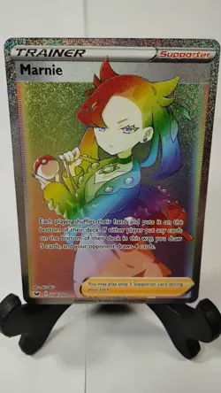 Pokemon TCG Marnie 208/202 Sword & Shield Secret Rare Rainbow Full Art Trainer - Image 1