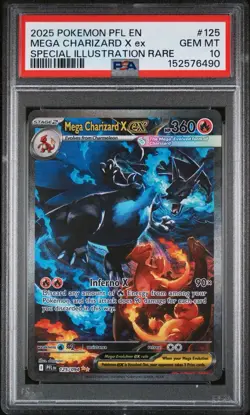 Pokemon Mega Charizard X Ex #125 SIR Phantasmal Flames PSA 10 GEM MINT - Image 1