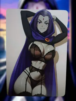 Raven Justice League Anime Waifu Sexy Goddess Doujin Lewd Hentai Card - Image 1
