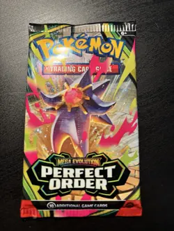 22.6g HEAVY Pokemon TCG: Mega Evolutions PERFECT ORDER Booster Pack - Starmie - Image 2