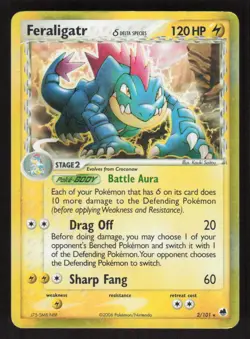 Pokemon TCG Dragon Frontiers Holo Feraligatr Delta Species #2/101 - Image 1