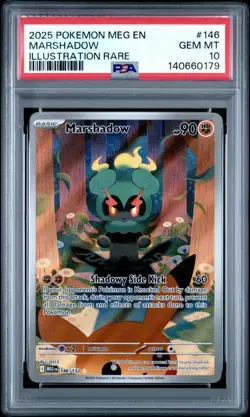 2025 POKEMON MEG EN-MEGA EVOLUTION ILLUSTRATION RARE #146 MARSHADOW PSA 10 - Image 1