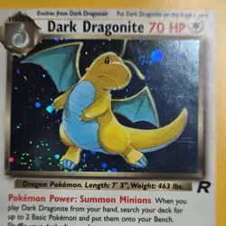 Pokemon Dark Dragonite 5/82 Team Rocket Holo Rare 70 HP 2000 English - Image 2