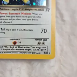 Pokemon Dark Dragonite 5/82 Team Rocket Holo Rare 70 HP 2000 English - Image 5