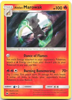 Alolan Marowak 12/111 Holo Rare Crimson Invasion Pokemon Holo Near Mint - Image 1