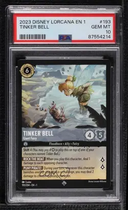 2023 Disney Lorcana The First Chapter 1 Super Rare Tinker Bell #193 PSA 10 - Image 1