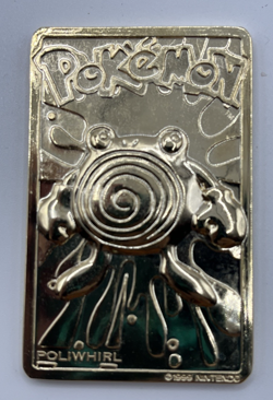 Poliwhirl 23K Gold Plated Pokemon Card 1999 Burger King - Loose Vintage Collect - Image 1