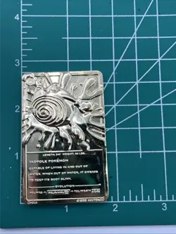 Poliwhirl 23K Gold Plated Pokemon Card 1999 Burger King - Loose Vintage Collect - Image 3