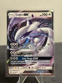 Pokemon TCG Lugia GX 159/214 Holo Ultra Rare Card Sun & Moon Lost Thunder - Image 1