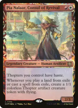 🧙Pia Nalaar, Consul Of Revival R 0221 Etched FOIL MAT March Of The Machines MTG - Image 1