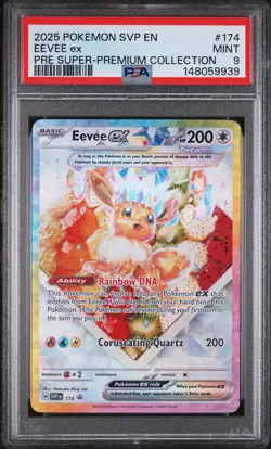 2025 POKEMON SVP PROMO SUPER-PREMIUM COLLECTION #174 EEVEE EX PSA 9 - Image 1