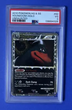 2010 Pokemon HG & SS Houndoom Holo Undaunted #82 PSA 3 VG - Image 1