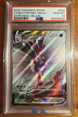2020 POKEMON SWORD & SHIELD DARKNESS ABLAZE #002 FULL ART/BUTTERFREE VMAX PSA 10 - Image 3