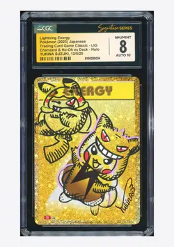 Pokemon CGC 8 AUTO 10 Lightning Energy Holo Yukina Suzuki 2023 #LIG CLL Japanese - Image 1