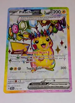 Pokemon Pikachu ex Sv08 Surging Sparks 219/191 Ultra Rare Full Art Holo 200 HP - Image 2