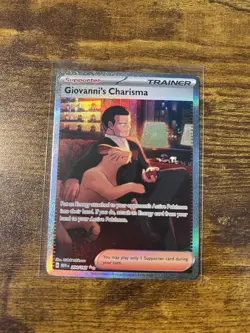 POKEMON TCG Giovanni's Charisma 204/165 Sv: Scarlet & Violet 151 Holo - Image 1