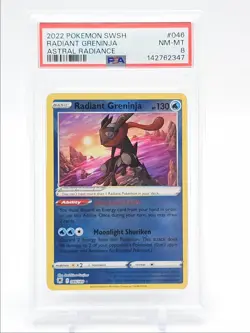 RADIANT GRENINJA 2022 POKEMON SWSH ASTRAL RADIANT RARE 046/189 PSA 8 Q0465 - Image 1