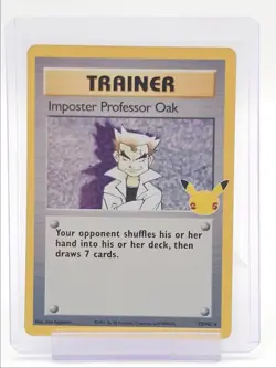 IMPOSTER PROFESSOR OAK 2021 POKEMON CELEBRATIONS HOLO RARE 73/102 Q0847 - Image 1