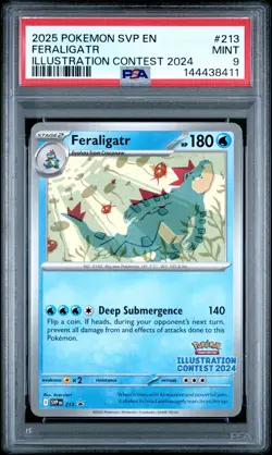 2025 POKEMON SVP PROMO ILLUSTRATION CONTEST 2024 #213 FERALIGATR PSA 9 - Image 1