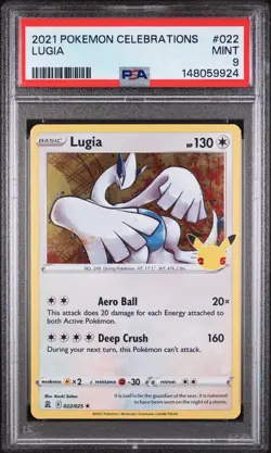 2021 POKEMON CELEBRATIONS #022 LUGIA PSA 9 - Image 1