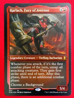 MTG Foil Etched 1X Karlach, Fury of Avernus X1 Commander Legends CLB Magic - NM+ - Image 1
