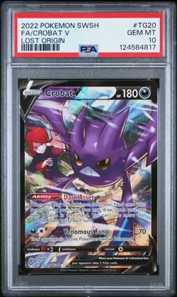 2022 POKEMON SWORD & SHIELD LOST ORIGIN #TG20 FULL ART/CROBAT V PSA 10 - Image 1