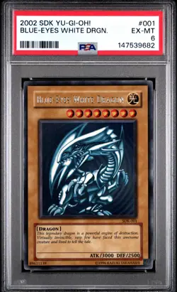 2002 YU-GI-OH! STARTER DECK: KAIBA #001 BLUE-EYES WHITE DRAGON PSA 6 - Image 1