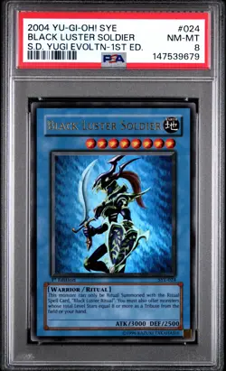 2004 SYE YU-GI-OH! STARTER DECK YUGI 1ST EDITION BLACK LUSTER SOLDIER PSA 8 - Image 1