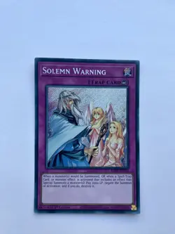 Yugioh Solemn Warning RA02-EN078 Secret Rare 1st Edition NM - Image 1