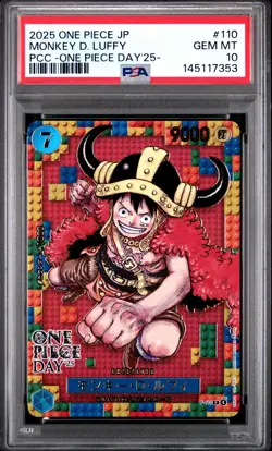 2025 ONE PIECE JAPANESE PREMIUM COLLECTION OP DAY'25 #110 MONKEY D. LUFFY PSA 10 - Image 1