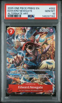 2025 ONE PIECE PRB02-PREMIUM BOOSTER ALTERNATE ART #002 EDWARD NEWGATE PSA 10 - Image 1