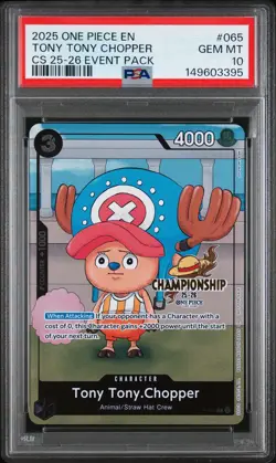 2025 ONE PIECE CHAMPIONSHIP 2025-26 EVENT PACK #065 TONY TONY CHOPPER PSA 10 - Image 1