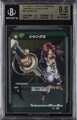 2011 ONE PIECE MIRACLE BATTLE CARDDASS LOG SELECTION #29 SHANKS SR BGS 9.5 - Image 1