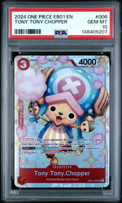 2024 ONE PIECE EB01-MEMORIAL COLLECTION- #006 TONY TONY CHOPPER PSA 10 - Image 1